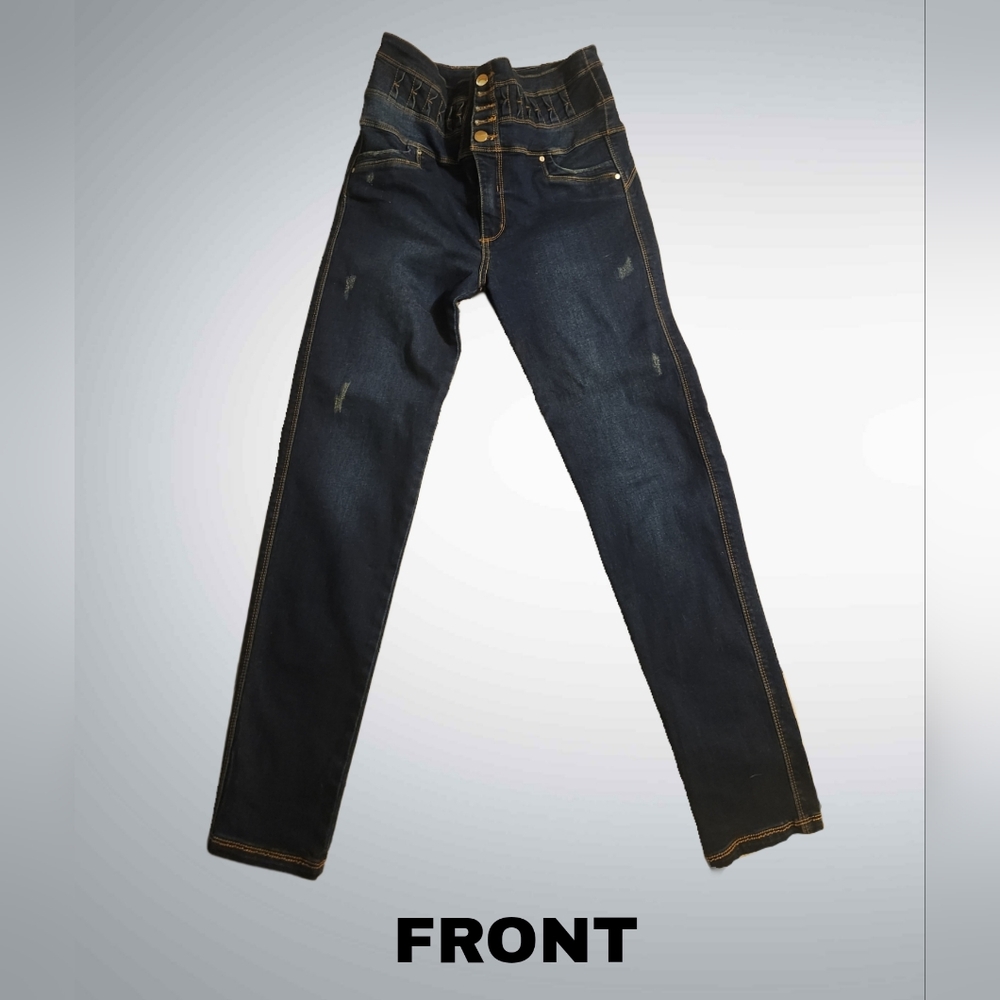 Le Cle Levanta Cola / Push Up blue denim jeans colombianos size 9